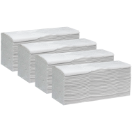 Prosoape de hartie pliate tip V-Fold, Sovio, 2 straturi, albe, 25X21 CM